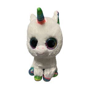 Ty Beanie Boos Medium 9 in White Unicorn Pixy Plush Stuffed Animal Toy Rainbow M